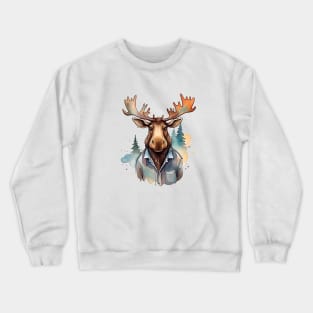 Moose in a shirt Crewneck Sweatshirt